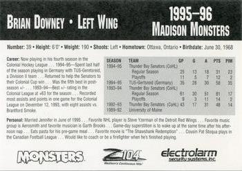 1995-96 Madison Monsters (CoHL) #NNO Brian Downey Back