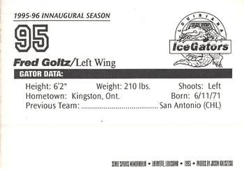 1995-96 Louisiana IceGators (ECHL) #NNO Fred Goltz Back