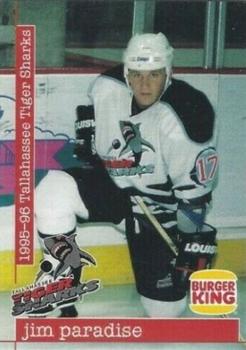 1995-96 Burger King Tallahassee Tiger Sharks (ECHL) #10 Jim Paradise Front