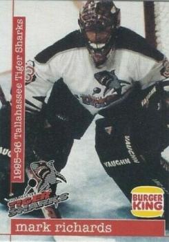 1995-96 Burger King Tallahassee Tiger Sharks (ECHL) #17 Mark Richards Front