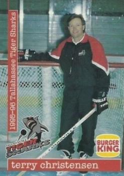 1995-96 Burger King Tallahassee Tiger Sharks (ECHL) #22 Terry Christensen Front