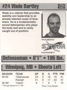 1995-96 Frito-Lay Toledo Storm (ECHL) #NNO Wade Bartley Back