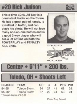 1995-96 Frito-Lay Toledo Storm (ECHL) #NNO Rick Judson Back