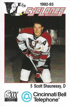 1992-93 Cincinnati Cyclones (IHL) #21 Scott Shaunessy Front