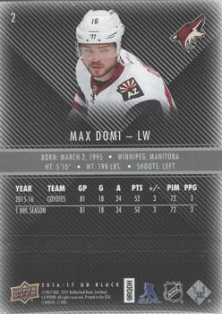 2016-17 Upper Deck Black #2 Max Domi Back