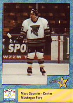 1994-95 Rising Star Muskegon Fury (CoHL) #15 Marc Saumier Front