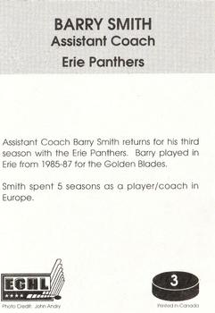 1994-95 Erie Panthers (ECHL) #3 Barry Smith Back