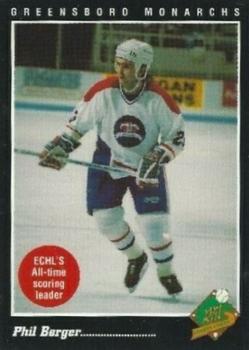 1994-95 RBI Sports Cards Greensboro Monarchs (ECHL) #21 Phil Berger Front