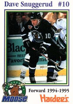 1994-95 Hardee's Minnesota Moose (IHL) #9 Dave Snuggerud Front