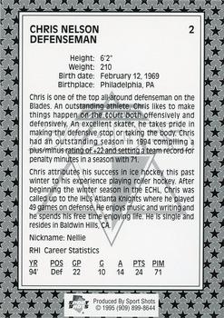 1994-95 Sport Shots Los Angeles Blades (RHI) #NNO Chris Nelson Back