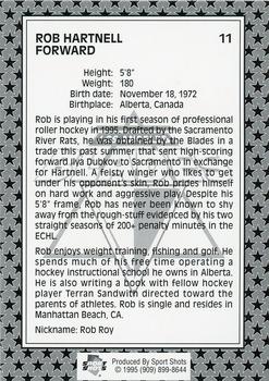 1994-95 Sport Shots Los Angeles Blades (RHI) #NNO Rob Hartnell Back