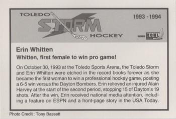 1993-94 Toledo Storm (ECHL) #NNO Whitten First Win Back
