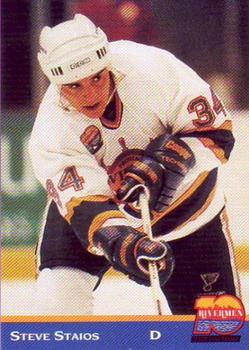 1993-94 Hat Tricks Inc. Peoria Rivermen (IHL) #NNO Steve Staios Front