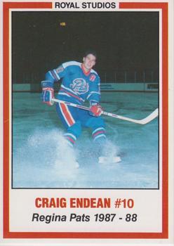 1987-88 Royal Studios Regina Pats (WHL) #NNO Craig Endean Front
