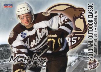 2012-13 Choice AHL Outdoor Classic #14 Matt Pope Front