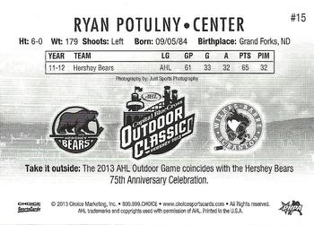 2012-13 Choice AHL Outdoor Classic #15 Ryan Potulny Back