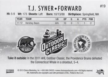 2012-13 Choice AHL Outdoor Classic #19 T.J. Syner Back