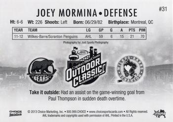 2012-13 Choice AHL Outdoor Classic #31 Joey Mormina Back