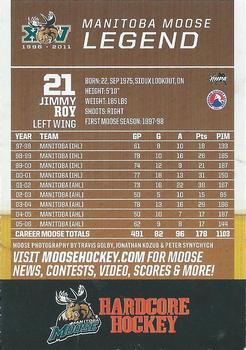2010-11 Manitoba Moose (AHL) #NNO Jimmy Roy Back