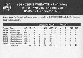 2003-04 Las Vegas Wranglers (ECHL) #NNO Chris Wheaton Back