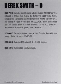 2008-09 Just Sports Photography Binghamton Senators (AHL) #NNO Derek Smith Back