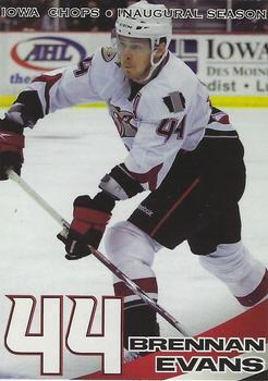 2008-09 New York Life Iowa Chops (AHL) #9 Brennan Evans Front