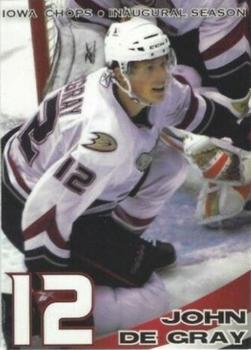 2008-09 New York Life Iowa Chops (AHL) #24 John de Gray Front