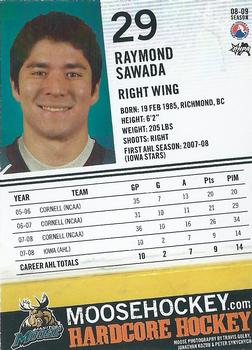 2008-09 Manitoba Moose (AHL) #NNO Raymond Sawada Back