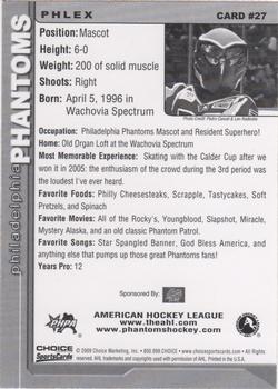 2008-09 Choice Philadelphia Phantoms (AHL) #27 PHLEX Back