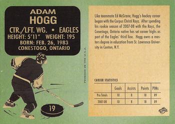 2008-09 Iron Mountain Autoplex Colorado Eagles (CHL) #8 Adam Hogg Back