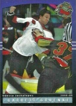 2008-09 Grandstand Odessa Jackalopes (CHL) #5 Garrett Gruenke Front