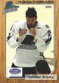 2008-09 Choice Florida Everblades (ECHL) #3 Michael Grenzy Front