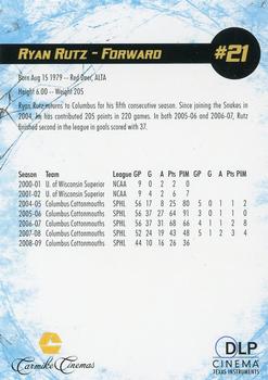 2008-09 Hollywood Connection Columbus Cottonmouths (SPHL) #NNO Ryan Rutz Back
