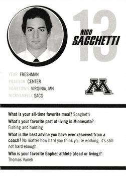 2008-09 Minnesota Golden Gophers (NCAA) #NNO Nico Sacchetti Back
