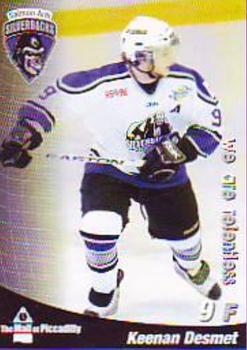 2008-09 Mall at Piccadilly Salmon Arm Silverbacks (BCHL) #6 Keenan Desmet Front