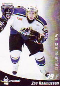 2008-09 Mall at Piccadilly Salmon Arm Silverbacks (BCHL) #19 Zac Rasmussen Front