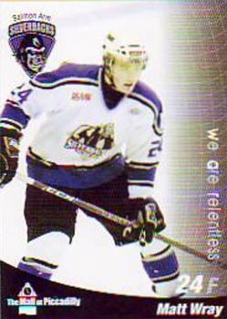 2008-09 Mall at Piccadilly Salmon Arm Silverbacks (BCHL) #22 Matt Wray Front