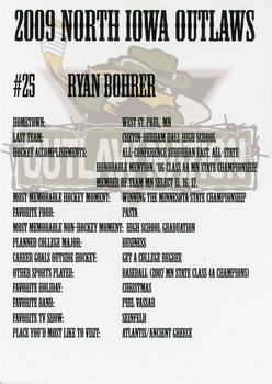 2008-09 North Iowa Outlaws (NAHL) #NNO Ryan Bohrer Back
