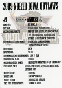 2008-09 North Iowa Outlaws (NAHL) #NNO Robbie Anderegg Back