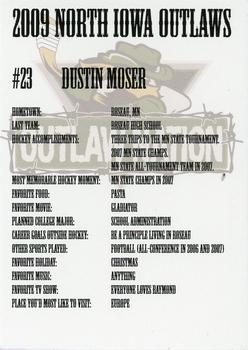 2008-09 North Iowa Outlaws (NAHL) #NNO Dustin Moser Back