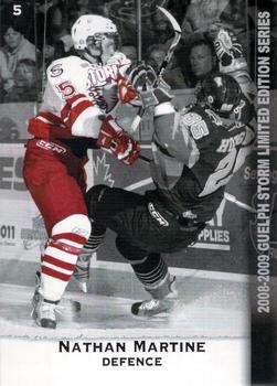 2008-09 M&T Printing Guelph Storm (OHL) #NNO Nathan Martine Front