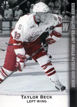 2008-09 M&T Printing Guelph Storm (OHL) #NNO Taylor Beck Front