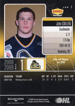 2008-09 Extreme Kingston Frontenacs (OHL) #7 John Cullen Back