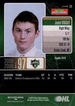 2008-09 Extreme London Knights (OHL) #23 Jared Knight Back