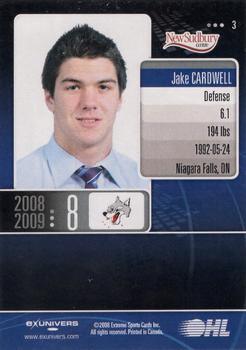 2008-09 Extreme Sudbury Wolves (OHL) #3 Jake Cardwell Back