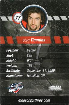 2008-09 Windsor Spitfires (OHL) #24 Scott Timmins Back