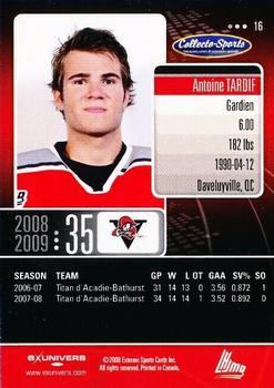 2008-09 Extreme Drummondville Voltigeurs (QMJHL) #16 Antoine Tardif Back
