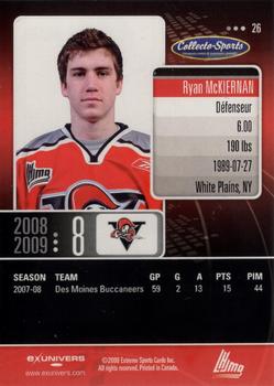 2008-09 Extreme Drummondville Voltigeurs (QMJHL) #26 Ryan McKiernan Back