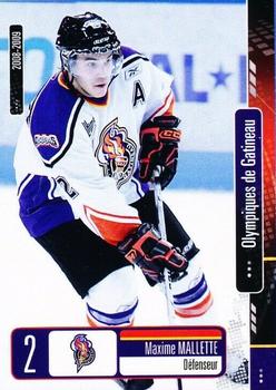 2008-09 Extreme Gatineau Olympiques (QMJHL) #1 Maxime Mallette Front
