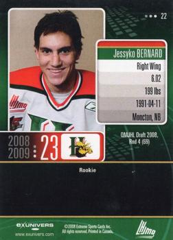 2008-09 Extreme Halifax Mooseheads (QMJHL) #21 Jessyko Bernard Back